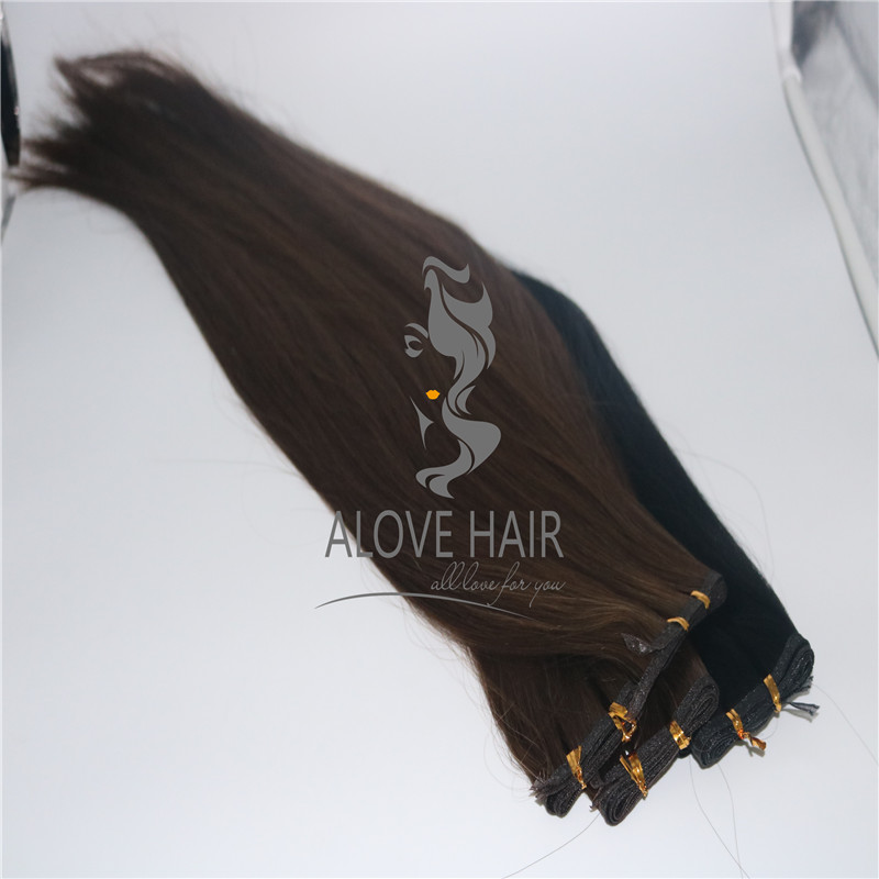 Wholesale full cuticle hybrid hand tied hair extensions 